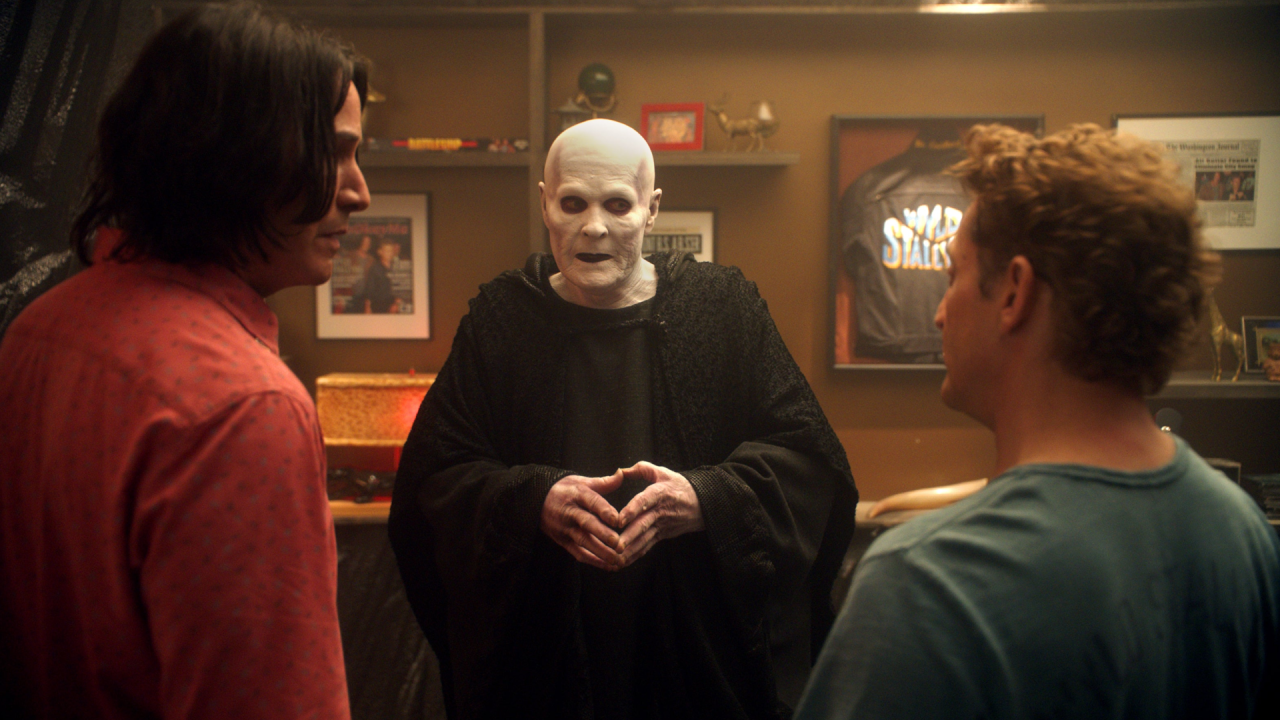 Уильям Сэдлер, Киану Ривз и Алекс Уинтер в фильме «Билл и Тед снова в деле» (2020)