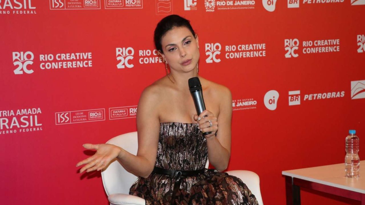 Morena Baccarin at the conference held in her homeland, Rio de Janeiro, Brazil