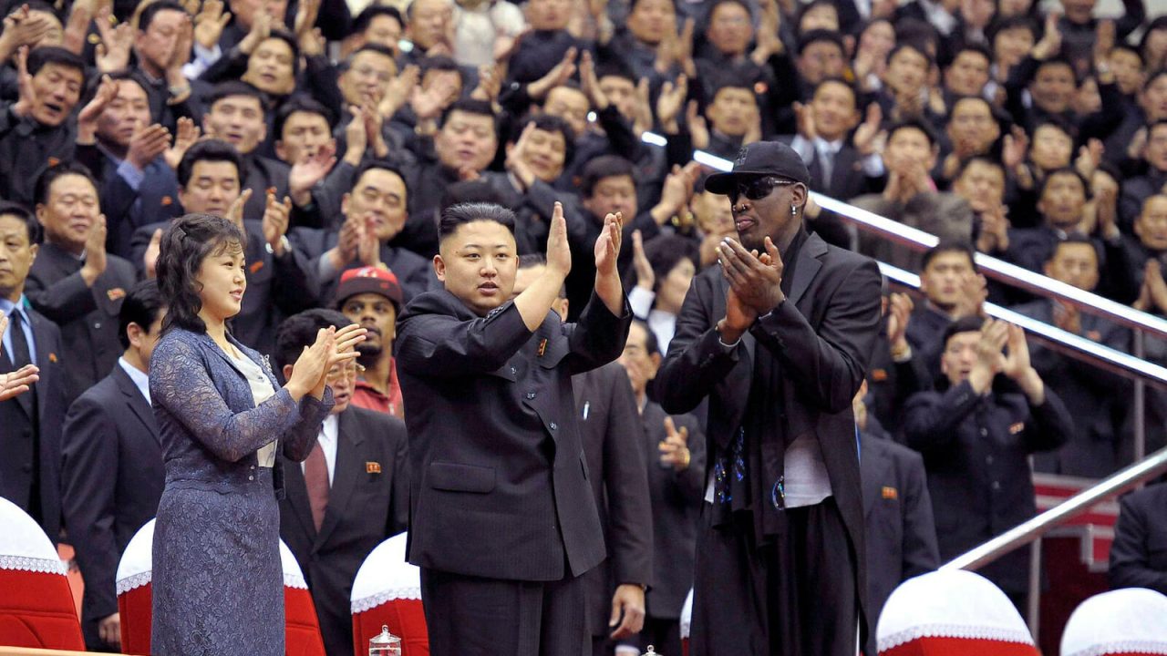 kim-jong-un-and-dennis-rodman-applaud-at-an-exhibition-basketball-match-in-north-korea